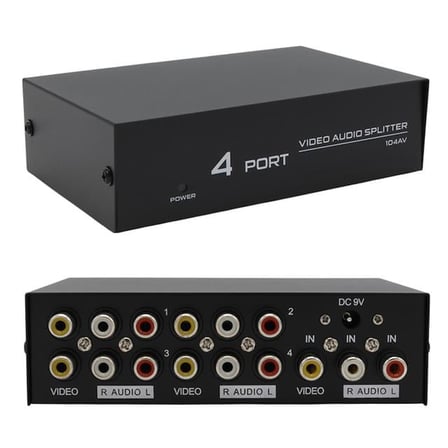 Av-104 4 Port Av Cvbs Rca Video Audio Splitter Çoğaltıcı Dağıtıcı