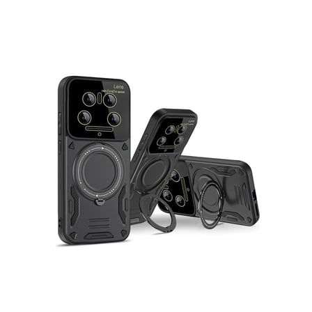 Xiaomi Mi 14 Ultra Kılıf Joy Lens Standlı Kapak - Koyu Yeşil