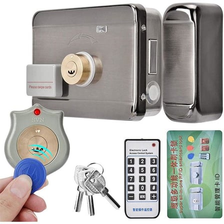 Pm-22584 Akıllı Rfid Kartlı Anahtarlı Uzaktan Kumandalı Elektronik Çelik Kapı Kilidi + Karşılığı Set