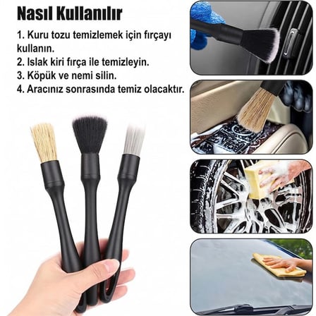 Sn-29167 Çok Fonksiyonlu 5’Li Oto Detay Temizleme Fırça Seti