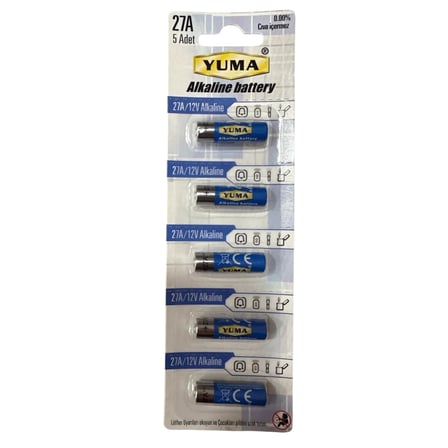 27A Mn27 V27A V27Ga 12 Volt Alkalin Pil 5’Li Paket