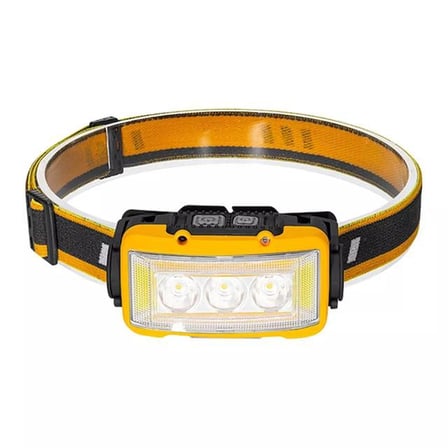 S03 Sarı 10 Watt Sensörlü 11 Işık Modlu 24 Beyaz Smd + 6 Kırmızı Smd + 1 Power Ledli Kafa Lambası