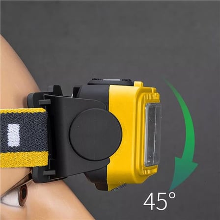 S03 Sarı 10 Watt Sensörlü 11 Işık Modlu 24 Beyaz Smd + 6 Kırmızı Smd + 1 Power Ledli Kafa Lambası