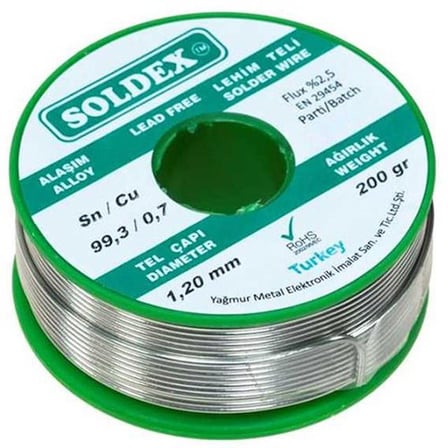 Soldex 1.20 Mm 200 Gr Kurşunsuz Lehim Teli