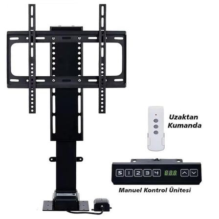 Pm-24928 32’’ - 57’’ İnç Ayarlanabilir Yükseklik Uzaktan Kumandalı Tv Kaldırma Lift Asansörü