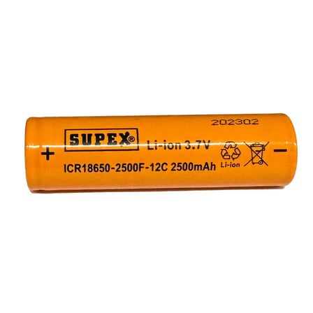 Icr18650-2500F-12C Lityum Ion 3.7V 2500Mah 12C Deşarj Akımı Düz Kafa Pil