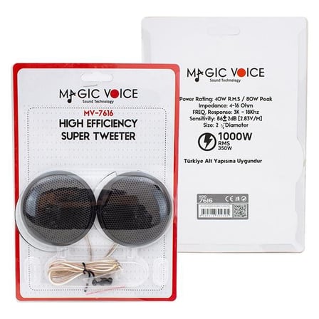 Magicvoice Tp-107 Slim Kasa 20W Dome Oto Tweeter Hoparlör Seti