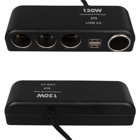 Olesson 1525 12-24V Çift Usb’Li 120W 80Cm Kablolu 4’Lü Araç Çakmak Çoklayıcı