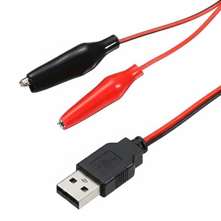 Pm-28657 Usb Erkek - Küçük Krokodil Uçlu 5V 2A Test Kablosu 60 Cm