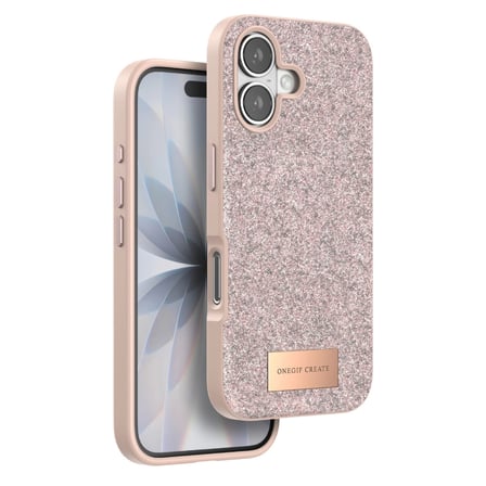 AKLLIBYİ98 Onegif Apple Uyumlu İphone 17 Bright Simli Kapak - Pembe HMNG98