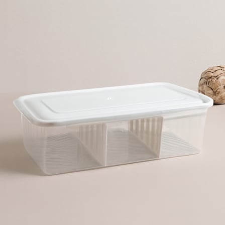 AKLLIBYİ98 Şeffaf Plastik Buzdolabı Organizeri 6 Litre Kapaklı 3 Bölmeli HMNG98