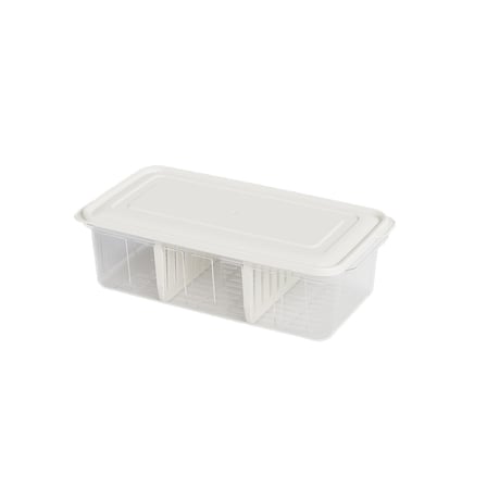 AKLLIBYİ98 Şeffaf Plastik Buzdolabı Organizeri 6 Litre Kapaklı 3 Bölmeli HMNG98