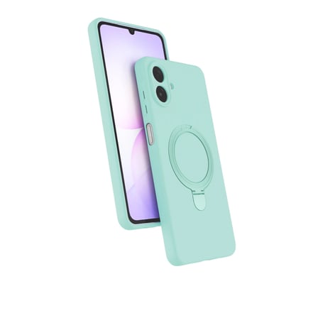 AKLLIBYİ98 Samsung Galaxy A07 4g Regal Magsafe Standlı Kapak - Su Yeşili HMNG98