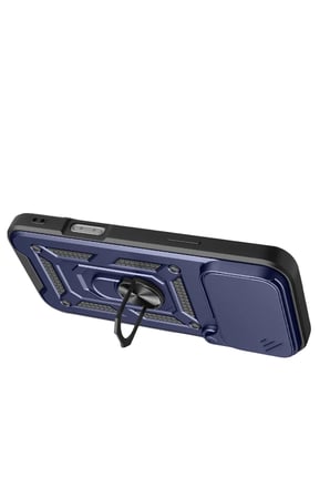 AKLLIBYİ98 Apple iPhone 17 Pro Max Pars Lens Yüzüklü Silikon - Lacivert HMNG98