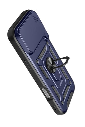 AKLLIBYİ98 Apple iPhone 17 Pro Max Pars Lens Yüzüklü Silikon - Lacivert HMNG98