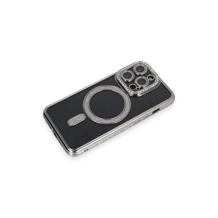 AKLLIBYİ98 Apple İphone 14 Pro Max Kılıf Joke Simli Magneticsafe Kılıf - Gri HMNG98
