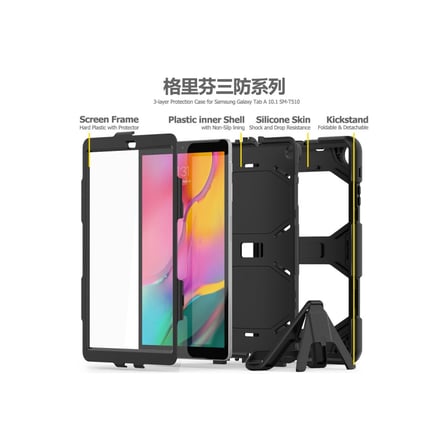 AKLLIBYİ98 Samsung Galaxy T510 Tab A 10.1 Kılıf Griffin Tablet Kapak - Siyah HMNG98