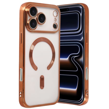 AKLLIBYİ98 Apple Uyumlu İphone 17 Pro Max Kross Magneticsafe Kapak - Turuncu HMNG98
