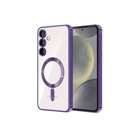 AKLLIBYİ98 Samsung Galaxy S24 Kılıf Kross Magneticsafe Kapak - Mor HMNG98