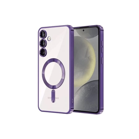AKLLIBYİ98 Samsung Galaxy S24 Kılıf Kross Magneticsafe Kapak - Mor HMNG98