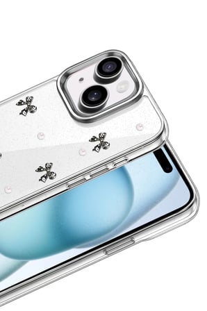 AKLLIBYİ98 Apple iPhone 15 Fiyonk Desenli Kapak - Desen 8 HMNG98