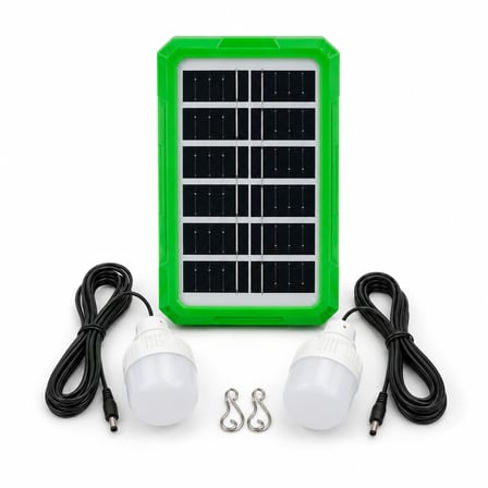 AKLLIBYİ98 6V 3.5W Solar Panel Sistemli Taşınabilir Aydınlatma Seti – 2 LED Ampullü Kamp Lambası HMNG98