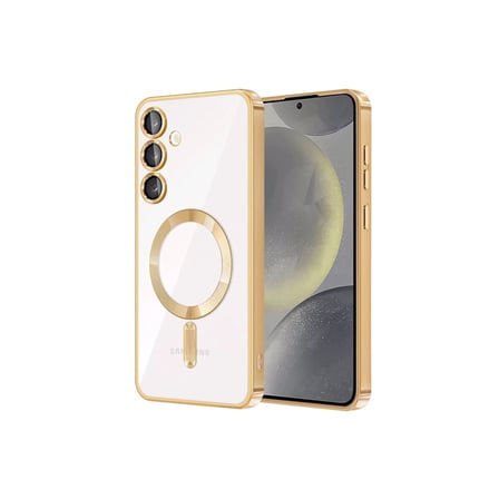 AKLLIBYİ98 Samsung Uyumlu Galaxy S23 Kılıf Kross Magneticsafe Kapak - Gold HMNG98