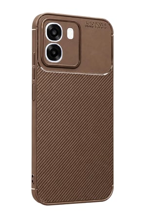 AKLLIBYİ98 Oppo Oppo A6T 5G Auto Focus Karbon Kapak - Kahverengi HMNG98