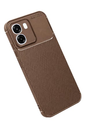 AKLLIBYİ98 Oppo Oppo A6T 5G Auto Focus Karbon Kapak - Kahverengi HMNG98