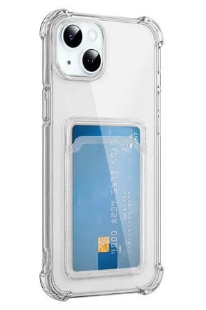 AKLLIBYİ98 Apple iPhone 15 Kılıf Kart Şeffaf Silikon - Şeffaf HMNG98