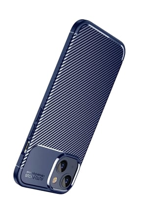 AKLLIBYİ98 Apple iPhone 15 Kılıf Auto Focus Karbon Kapak - Lacivert HMNG98