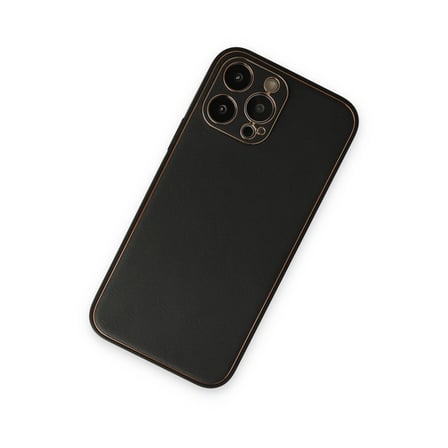 AKLLIBYİ98 Apple İphone 14 Pro Kılıf Coco Deri Silikon Kapak - Siyah HMNG98