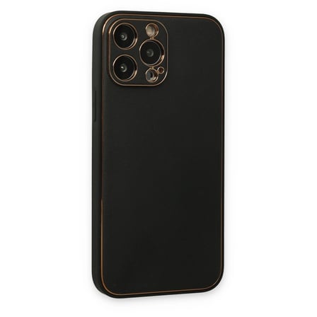 AKLLIBYİ98 Apple İphone 14 Pro Kılıf Coco Deri Silikon Kapak - Siyah HMNG98