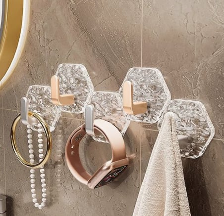 AKLLIBYİ98 Lüks 5’li Duvar Askısı Banyo Mutfak İçin Havlu Askılık HMNG98