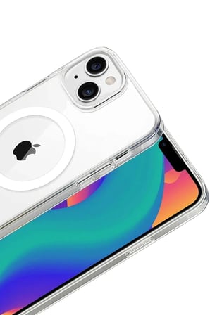 AKLLIBYİ98 Apple iPhone 14 Combo Sert Şeffaf Magsafe Kapak - Şeffaf HMNG98