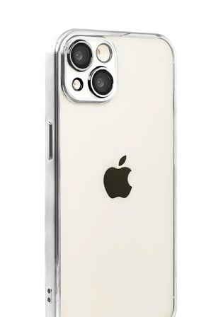 AKLLIBYİ98 Apple iPhone 15 Razer Lensli Silikon - Gümüş HMNG98