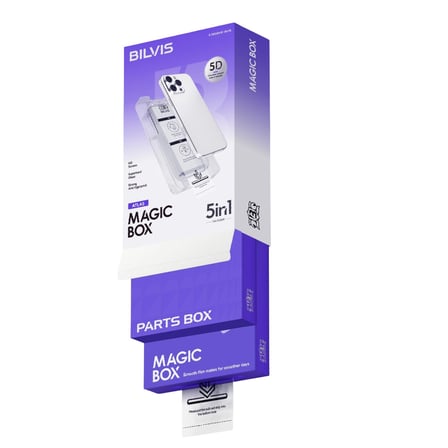 AKLLIBYİ98 Apple İphone 14 Pro Max Bilvis 5in1 3d Magic Cam Ekran Koruyucu - Siyah HMNG98