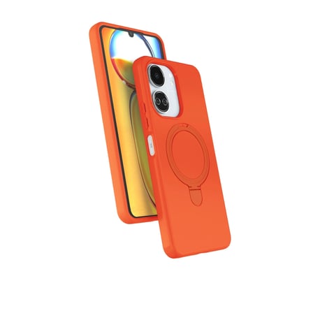 AKLLIBYİ98 Xiaomi Uyumlu Redmi 13c Regal Magsafe Standlı Kapak - Turuncu HMNG98