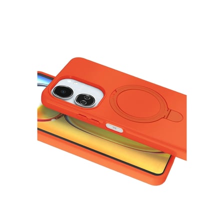 AKLLIBYİ98 Xiaomi Uyumlu Redmi 13c Regal Magsafe Standlı Kapak - Turuncu HMNG98