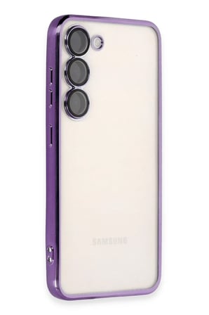 AKLLIBYİ98 Samsung Galaxy S24 Plus Kılıf Razer Lensli Silikon - Mor HMNG98