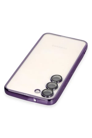 AKLLIBYİ98 Samsung Galaxy S24 Plus Kılıf Razer Lensli Silikon - Mor HMNG98