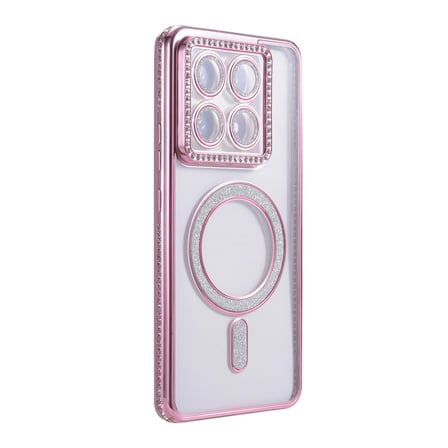 AKLLIBYİ98 Xiaomi Mi 14t Pro Joke Simli Magneticsafe Kılıf - Pembe HMNG98
