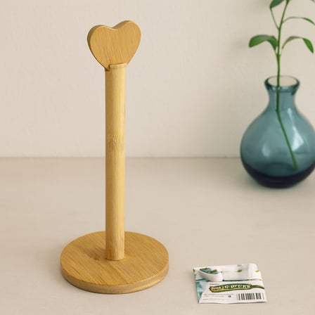 AKLLIBYİ98 Bambu Kağıt Havluluk Yuvarlak Taban 12 cm Kalp Sap 28.5 cm HMNG98