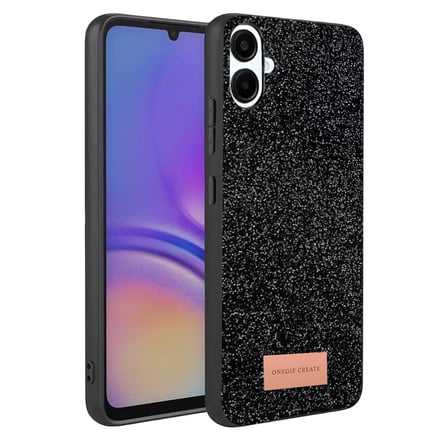 AKLLIBYİ98 Onegif Samsung Uyumlu Galaxy A07 4g Bright Simli Kapak - Siyah HMNG98