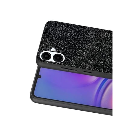 AKLLIBYİ98 Onegif Samsung Uyumlu Galaxy A07 4g Bright Simli Kapak - Siyah HMNG98