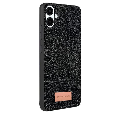 AKLLIBYİ98 Onegif Samsung Uyumlu Galaxy A07 4g Bright Simli Kapak - Siyah HMNG98