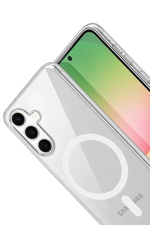 AKLLIBYİ98 Samsung Galaxy A16 5G Combo Sert Şeffaf Magsafe Kapak - Şeffaf HMNG98