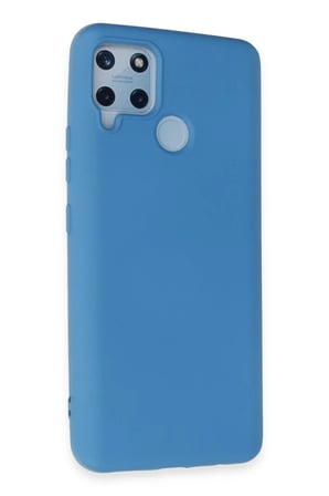 AKLLIBYİ98 Realme C15 Kılıf Nano içi Kadife Silikon - Mavi HMNG98