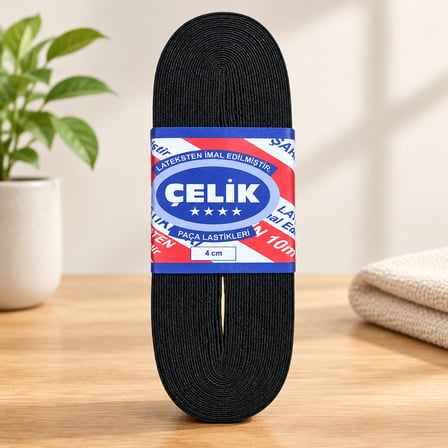 AKLLIBYİ98 10 m 4 cm Siyah Paça Lastiği HMNG98