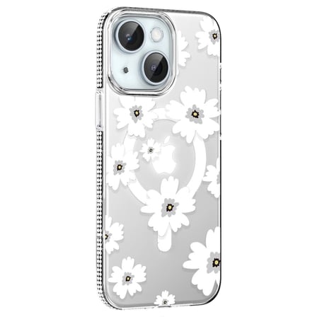 AKLLIBYİ98 Joko Apple İphone 14 Floral Magsafe Kapak - Beyaz HMNG98